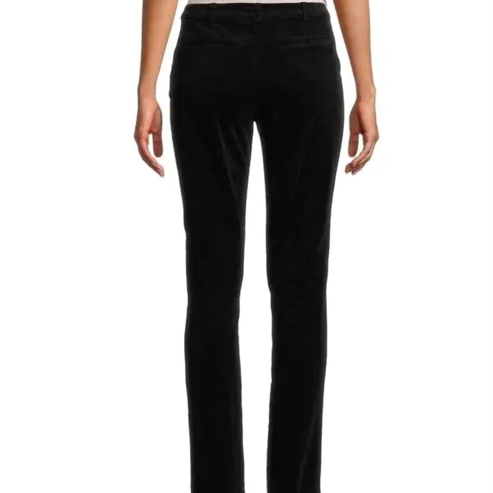 Ramy Brook Miriam Black Velvet Pants Size 2 High Rise Slim Leg Luxe Stretch - Picture 2 of 16